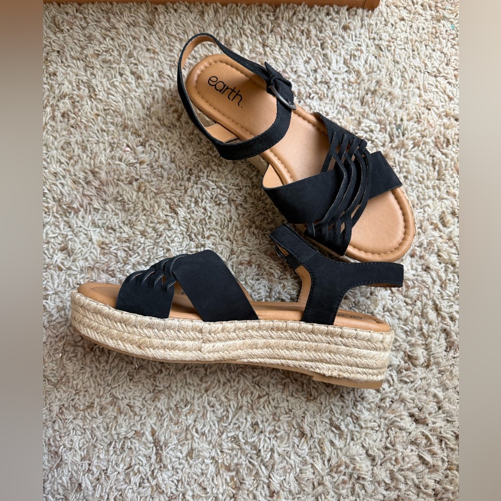 Earth Hilda Open Toe Espadrille Platform Sandals size 9